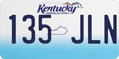 KY license plate 135JLN