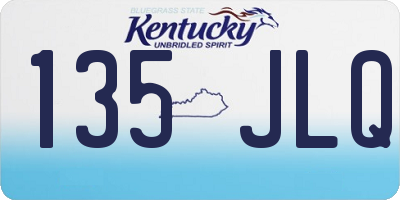 KY license plate 135JLQ