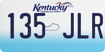 KY license plate 135JLR