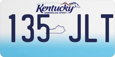 KY license plate 135JLT
