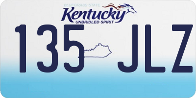 KY license plate 135JLZ