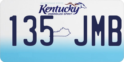 KY license plate 135JMB
