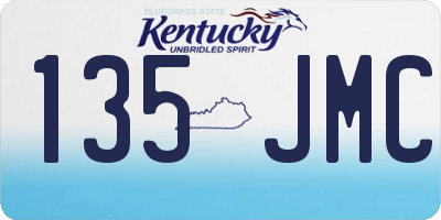KY license plate 135JMC