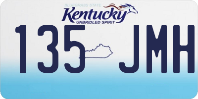 KY license plate 135JMH