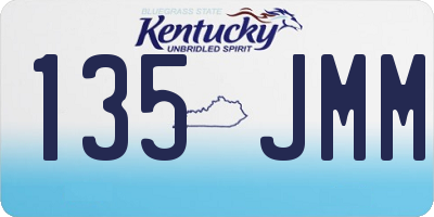 KY license plate 135JMM