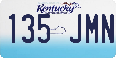 KY license plate 135JMN