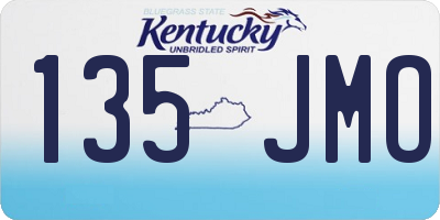 KY license plate 135JMO