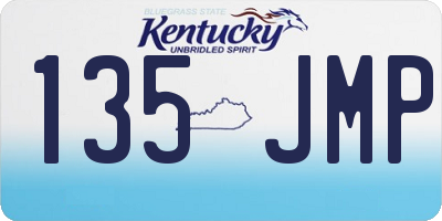 KY license plate 135JMP