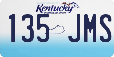 KY license plate 135JMS