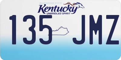 KY license plate 135JMZ