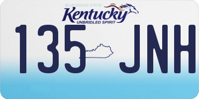 KY license plate 135JNH