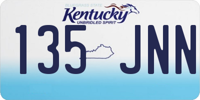 KY license plate 135JNN