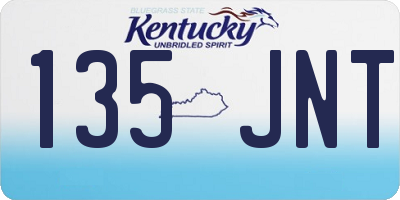 KY license plate 135JNT