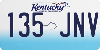 KY license plate 135JNV