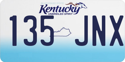 KY license plate 135JNX