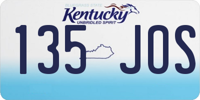 KY license plate 135JOS