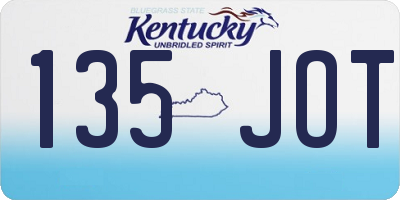 KY license plate 135JOT