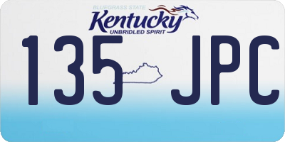 KY license plate 135JPC