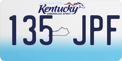 KY license plate 135JPF