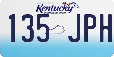 KY license plate 135JPH
