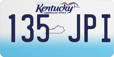 KY license plate 135JPI