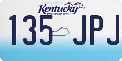 KY license plate 135JPJ