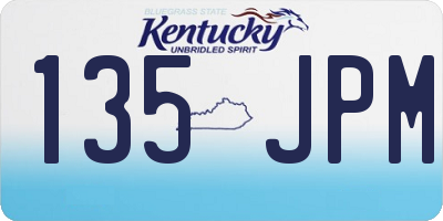 KY license plate 135JPM
