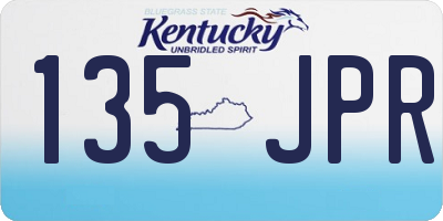 KY license plate 135JPR