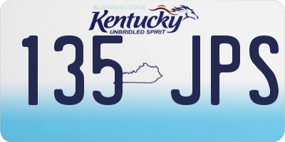KY license plate 135JPS