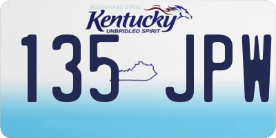 KY license plate 135JPW