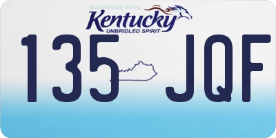KY license plate 135JQF