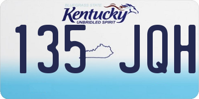 KY license plate 135JQH