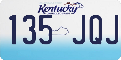 KY license plate 135JQJ