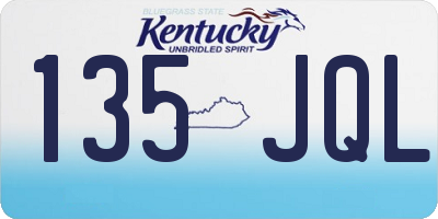 KY license plate 135JQL