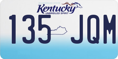 KY license plate 135JQM