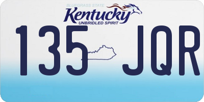 KY license plate 135JQR