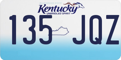 KY license plate 135JQZ