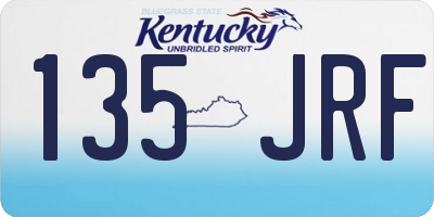 KY license plate 135JRF