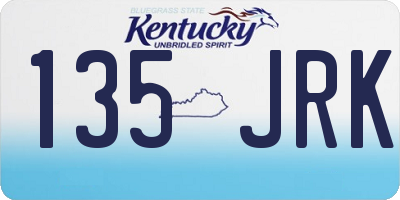 KY license plate 135JRK