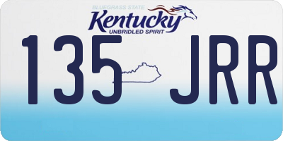 KY license plate 135JRR