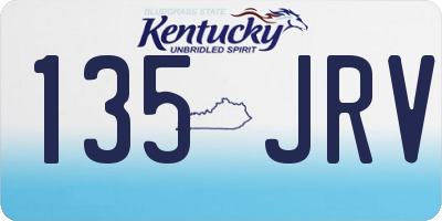 KY license plate 135JRV
