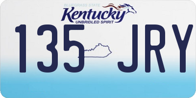 KY license plate 135JRY