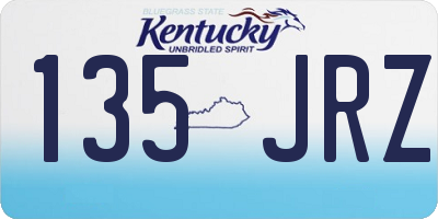 KY license plate 135JRZ