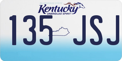 KY license plate 135JSJ