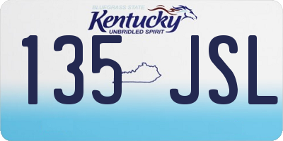 KY license plate 135JSL
