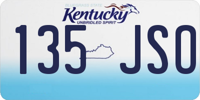 KY license plate 135JSO