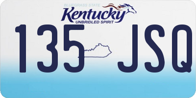 KY license plate 135JSQ