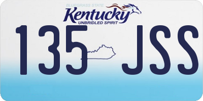 KY license plate 135JSS