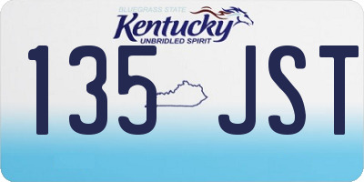 KY license plate 135JST