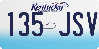 KY license plate 135JSV
